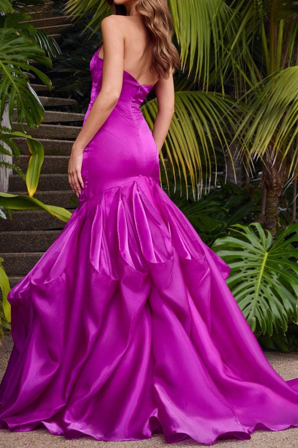Formal Women's Dresses Handmade Strapless Ruffle Prom Gown Corset Mermaid Floor Length Prom Dresses Stores